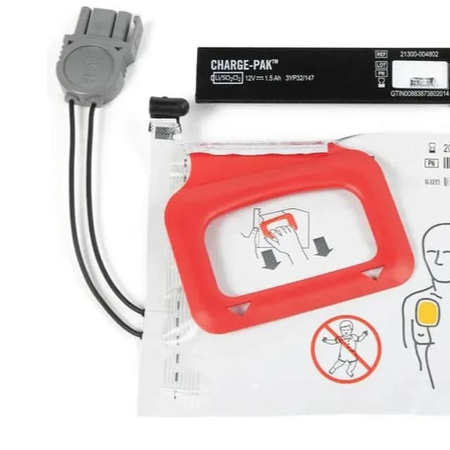 Kit completo elettrodi QUIK-PAK e caricabatterie CHARGE-PAK per defibrillatore Lifepak CR Plus